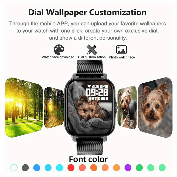 2024 Trendy Smartwatch with Full Touch Display & Wireless Calling - Fitness Tracker, Compatible for Android & iOS, Perfect Gift for Mother's Day, Father's Day, Valentine's, Holiday season