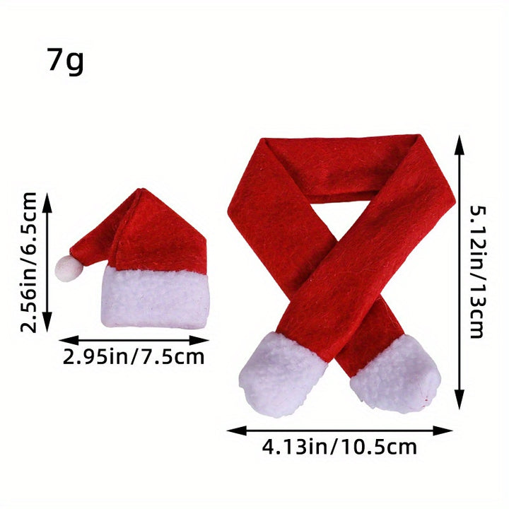 2pcs/set Christmas Creative Home Supplies Non-woven Scarf + Hat Wine Bottle Decoration Christmas Wine Bottle Decoration