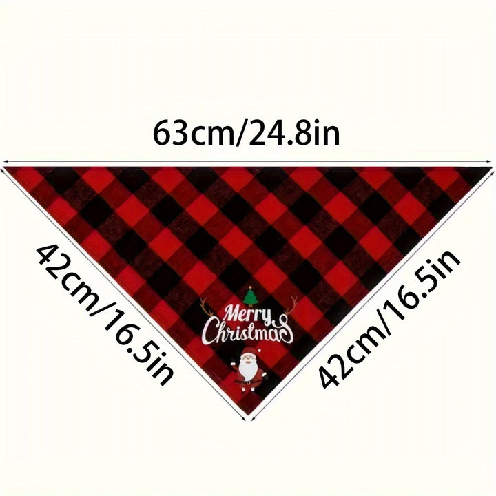 Christmas Pet Triangle Scarf Dog Headscarf Saliva Towel Santa Claus and Letter Graphic Scarf for Holiday Party Decoration, Suitable for Small, Medium and Large Dogs