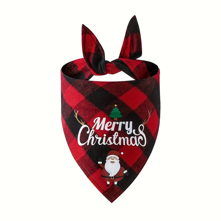 Christmas Pet Triangle Scarf Dog Headscarf Saliva Towel Santa Claus and Letter Graphic Scarf for Holiday Party Decoration, Suitable for Small, Medium and Large Dogs