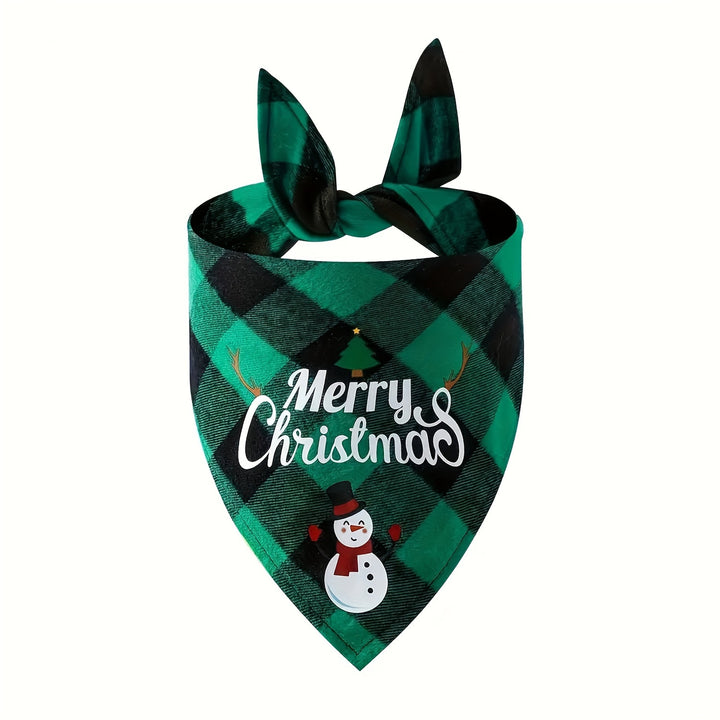 Christmas Pet Triangle Scarf Dog Headscarf Saliva Towel Santa Claus and Letter Graphic Scarf for Holiday Party Decoration, Suitable for Small, Medium and Large Dogs