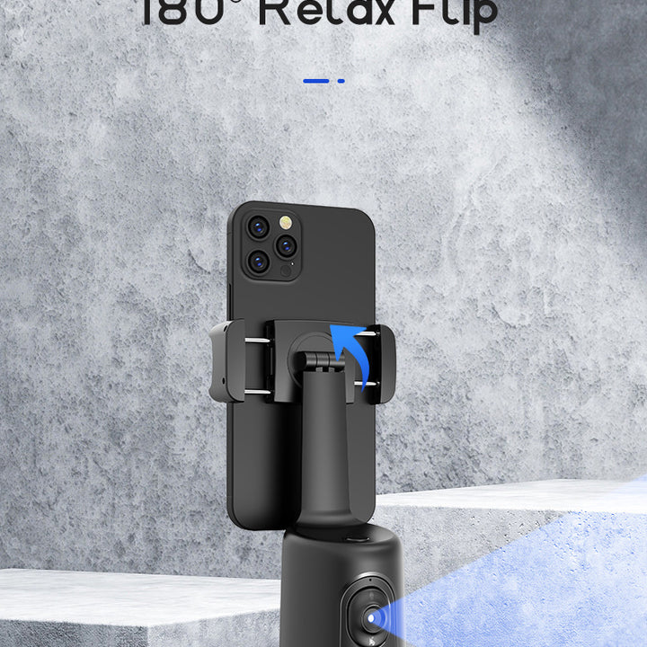 Auto Face Tracking Tripod, No App Required, 360° Rotation Face Body Phone Mount Smart Shooting Phone Tracking Holder for Vlog Live Streaming Video, Rechargeable Battery, Black