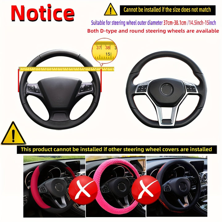 Luxurious PU Leather Steering Wheel Cover - 3D Comfort, No Inner Ring, Car Accessories