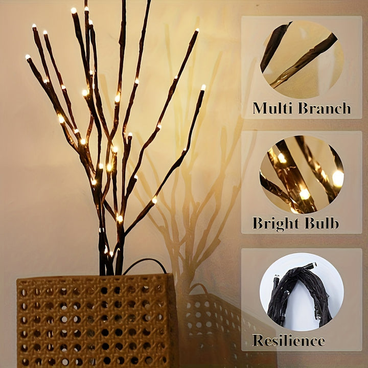 1pc, 20 LED Branch Lights - Interior Decorative Lighting For Weddings, Birthdays And Christmas - Fairy Lights With Branch Design