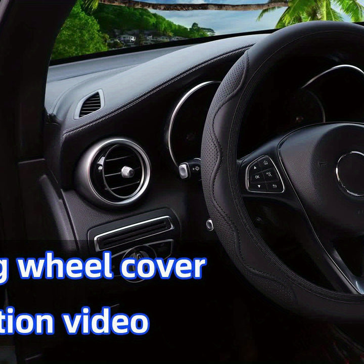 Luxurious PU Leather Steering Wheel Cover - 3D Comfort, No Inner Ring, Car Accessories