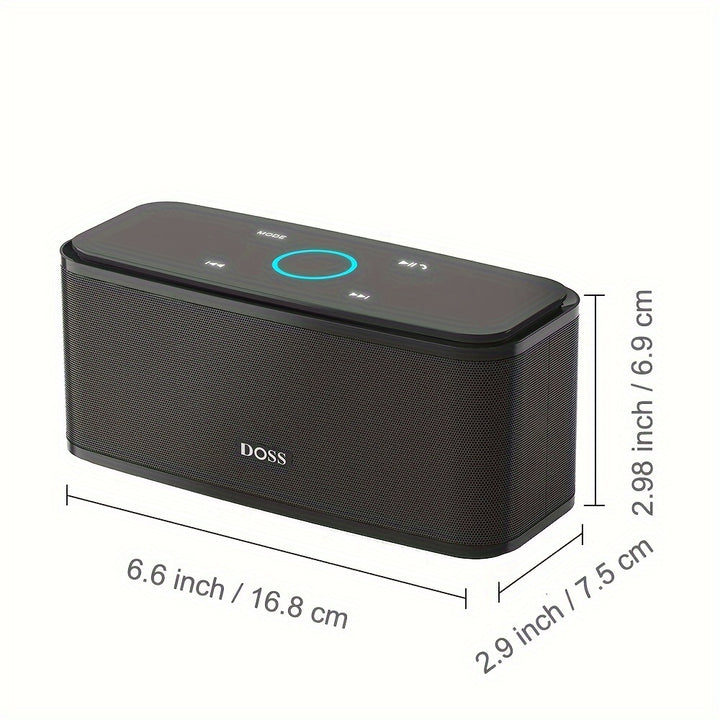 DOSS SoundBox Touch Speaker - Wireless 5.0, Wireless, with Enhanced Bass & HD Stereo, Touch Controls, Hands-Free Calling, Portable Design for Laptops & Phones