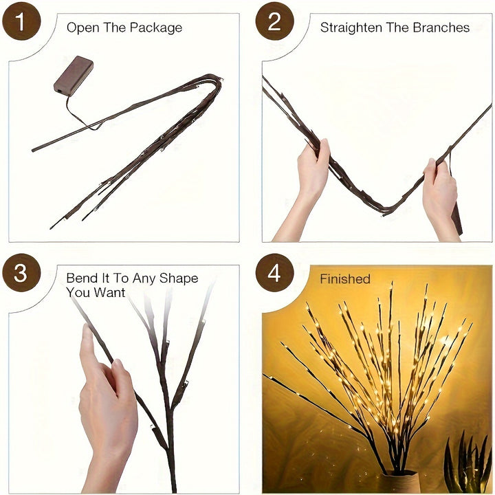 1pc, 20 LED Branch Lights - Interior Decorative Lighting For Weddings, Birthdays And Christmas - Fairy Lights With Branch Design