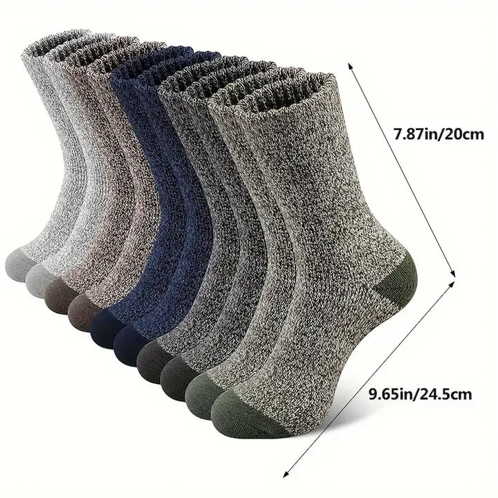 5 Pairs Merino Wool Socks For Men, Super Thick Hiking Socks Thermal Socks For Cold Weather