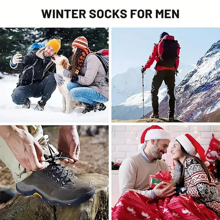 5 Pairs Merino Wool Socks For Men, Super Thick Hiking Socks Thermal Socks For Cold Weather