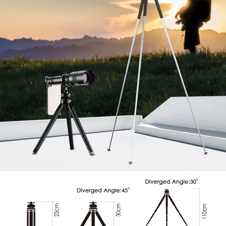 APEXEL HD 60x Telephoto Lens Mobile Phone Powerful Monocular Telescope Lens With Tripod for iPhone Bird Watching Travel Hunting