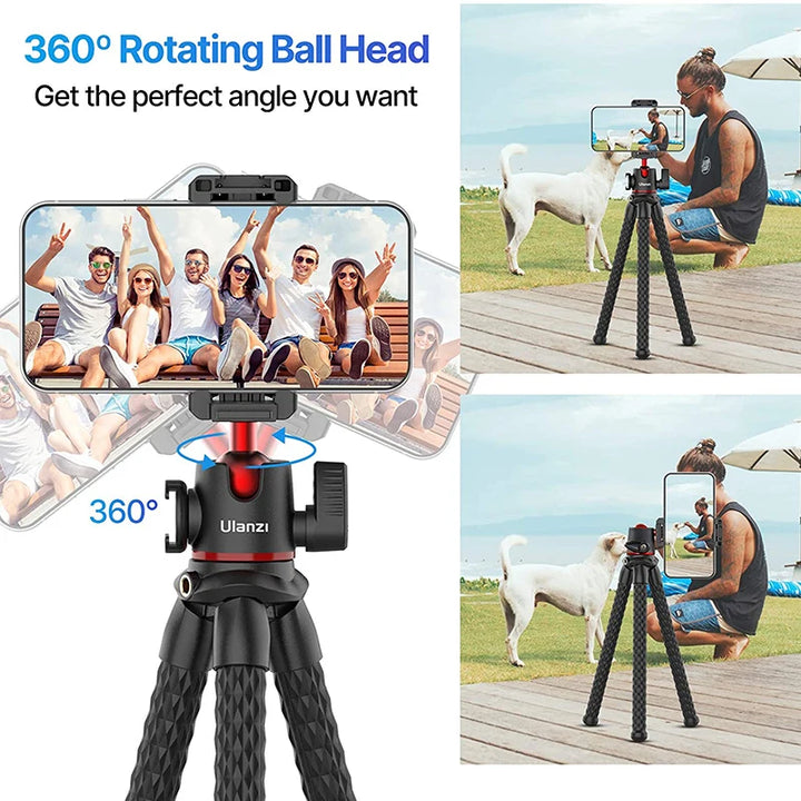 VIJIM Ulanzi MT-33 Flexible Octopus Tripod for Phone Camera DSLR 2in1 Design Tripod With Phone Holder Side Cold Shoe 1/4'' Screw