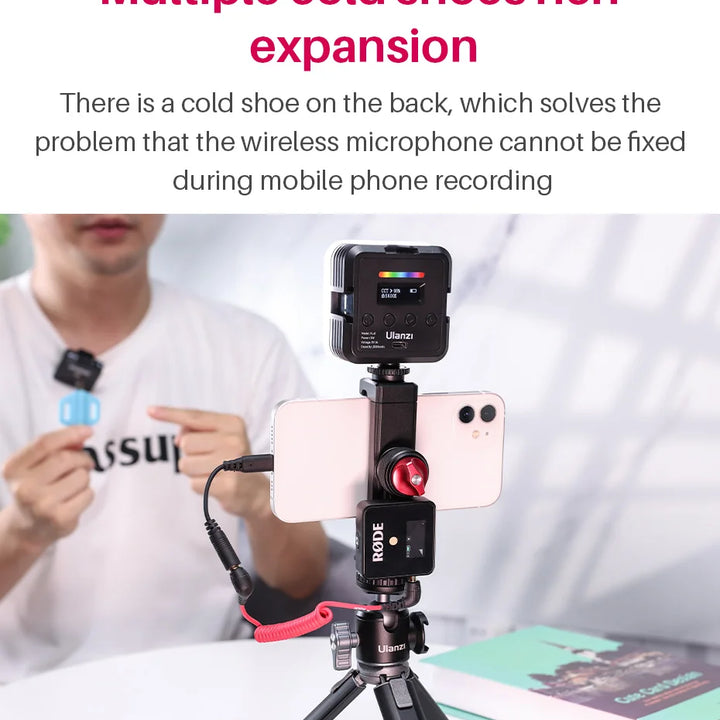 Ulanzi ST-27 Metal Phone Holder Clamp With Cold Shoe Arca 360°Rotatable tripod Mount Clip for TikTok Vlog Photography