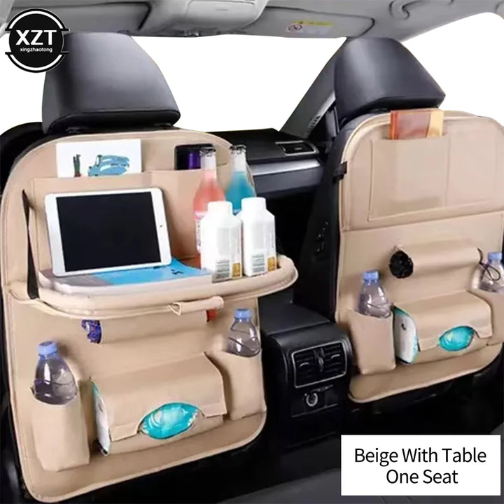 Car Seat Back Organizer Storage Bag Foldable Dining Rack Table Tray Car Storage Organizer Travel Storage Bag Car Accessories