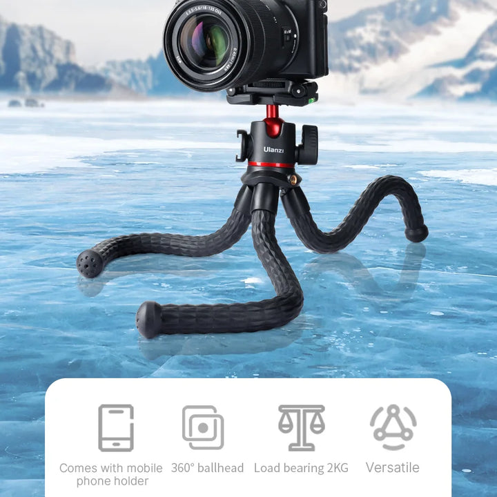 VIJIM Ulanzi MT-33 Flexible Octopus Tripod for Phone Camera DSLR 2in1 Design Tripod With Phone Holder Side Cold Shoe 1/4'' Screw