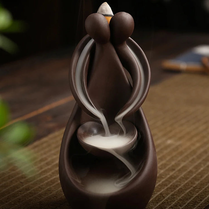 Ceramic Smoke Incense Burner Handmade Incense Stick Holder Fragrance  Backflow Waterfall Censer Creative Sticks for Home Decor