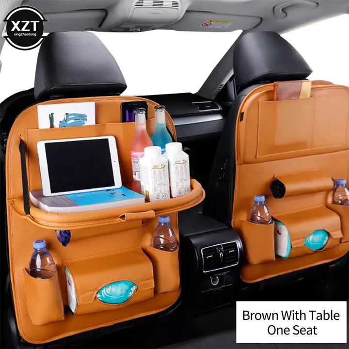 Car Seat Back Organizer Storage Bag Foldable Dining Rack Table Tray Car Storage Organizer Travel Storage Bag Car Accessories