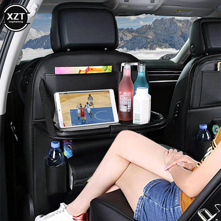 Car Seat Back Organizer Storage Bag Foldable Dining Rack Table Tray Car Storage Organizer Travel Storage Bag Car Accessories