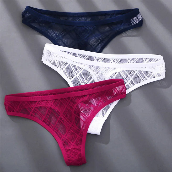 Sexy Mesh Women's Thongs Low Rise Waist G-String Female Transparent Panty Hollow Out T-Back Girl Intimate Underwear Lingerie