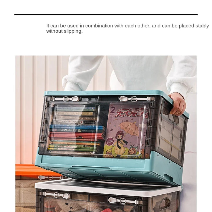 Foldable storage box, clothes storage artifact, household clothes, books, plastic storage box