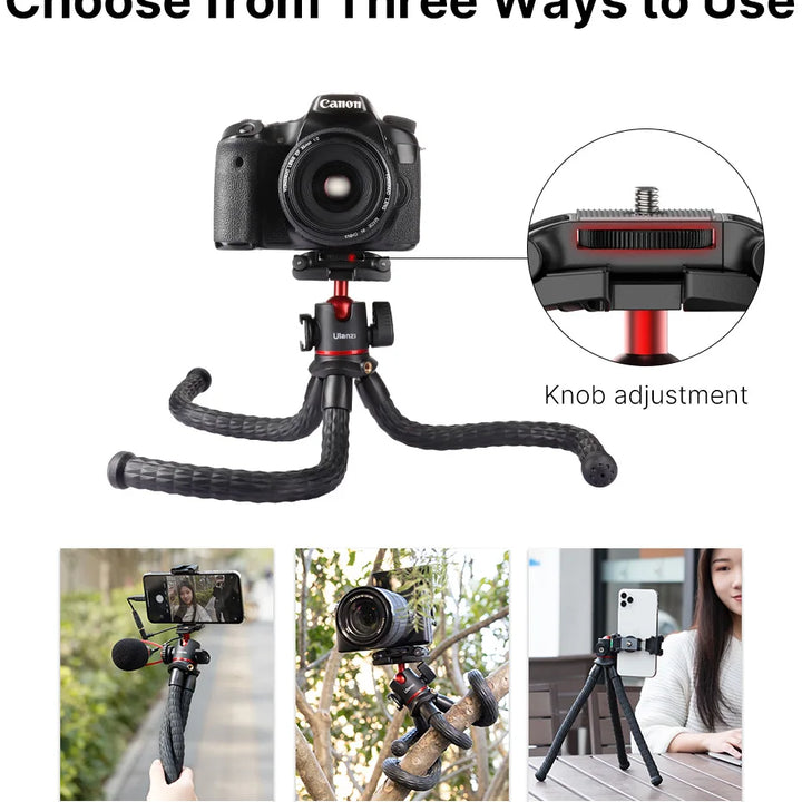 VIJIM Ulanzi MT-33 Flexible Octopus Tripod for Phone Camera DSLR 2in1 Design Tripod With Phone Holder Side Cold Shoe 1/4'' Screw