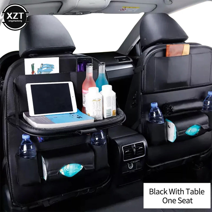 Car Seat Back Organizer Storage Bag Foldable Dining Rack Table Tray Car Storage Organizer Travel Storage Bag Car Accessories