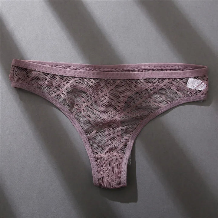 Sexy Mesh Women's Thongs Low Rise Waist G-String Female Transparent Panty Hollow Out T-Back Girl Intimate Underwear Lingerie