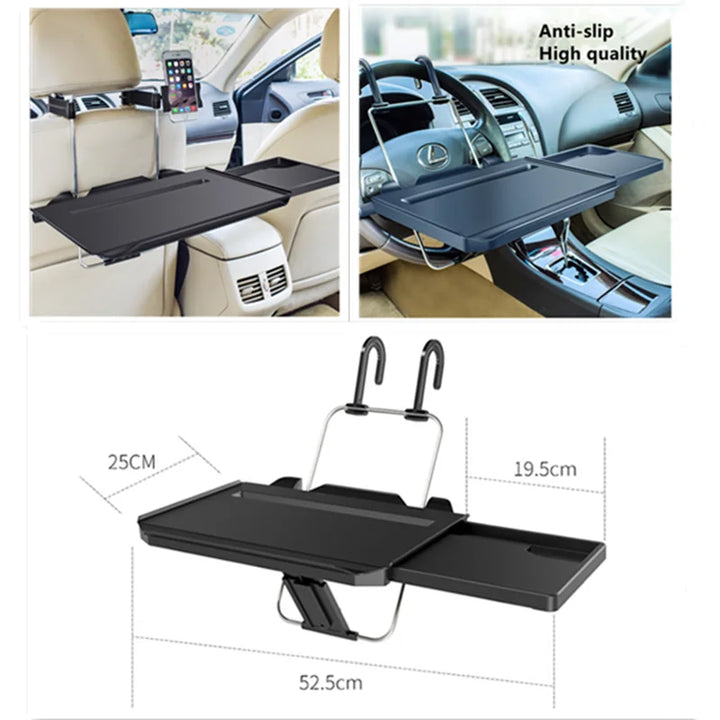 Car Laptop Food Holder Seat Steering Wheel Computer Notbook Table Work Desk Multipurpose Foldable Drink Dining Tray Stand