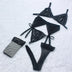 Lace Women Lingerie Set 4 Pcs Sling Open Bra Sexy Wiht Garter Panties Push Up Bra Set Erotic Transparent Underwear Net Stockings