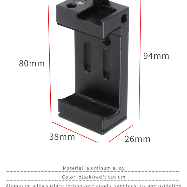 Smartphone Holder Stand Bracket Clip For GoPro Camera Flashlight Mic w Spirit level Cold Shoe Mount 1/4 3/8 Phone Tripod Clamp