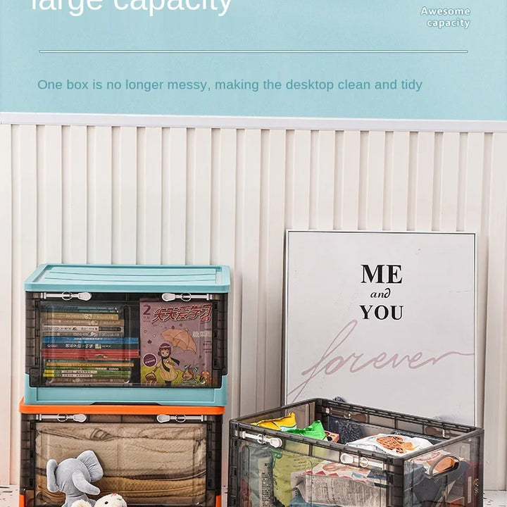 Foldable storage box, clothes storage artifact, household clothes, books, plastic storage box