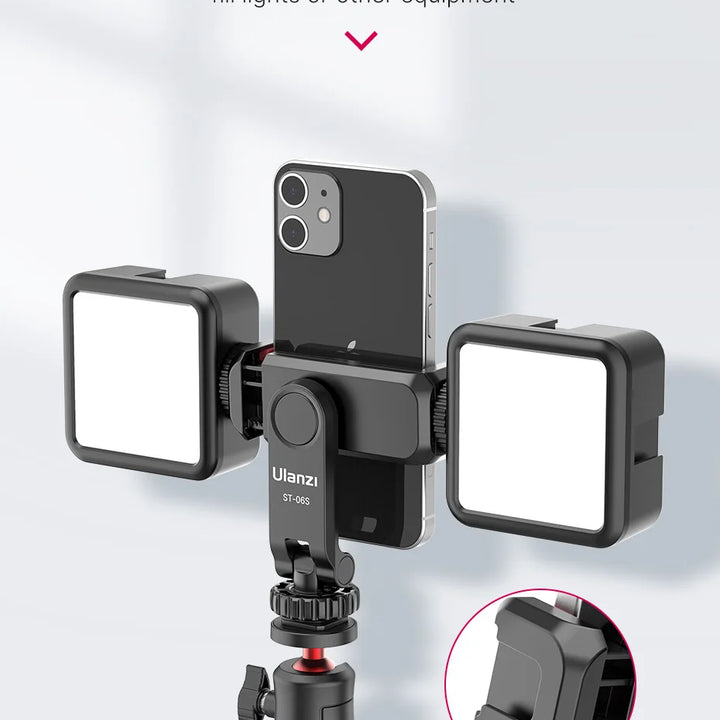 Ulanzi ST-06S Vertical Shooting Phone Mount Holder DSLR Camera Monitor Mount Tripod Mount Clamp for Smartphone Vlog Shooting