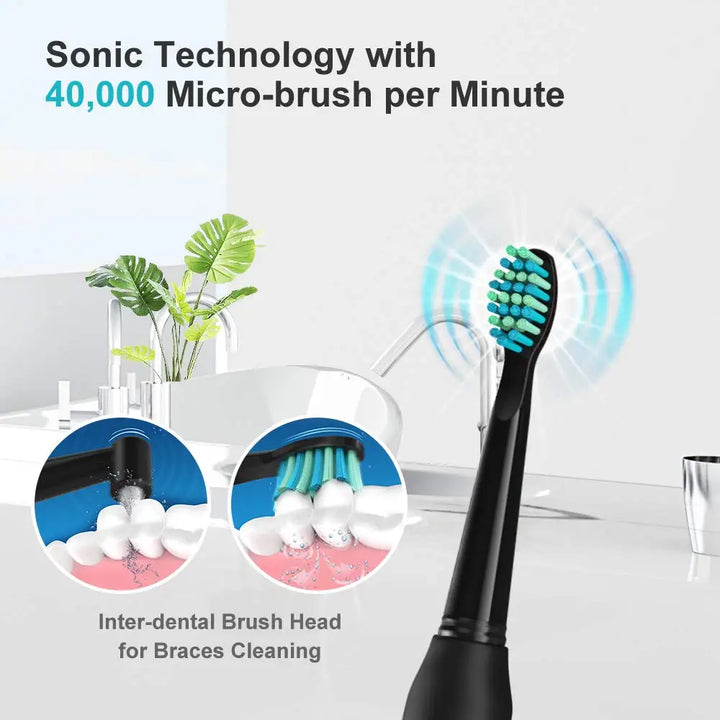 Fairywill Sonic Electric Toothbrush Ultra Sonic Fast USB Charger Waterproof IPX7 5-Mode Fairywill FW-507 with 3 Brush Head Gift