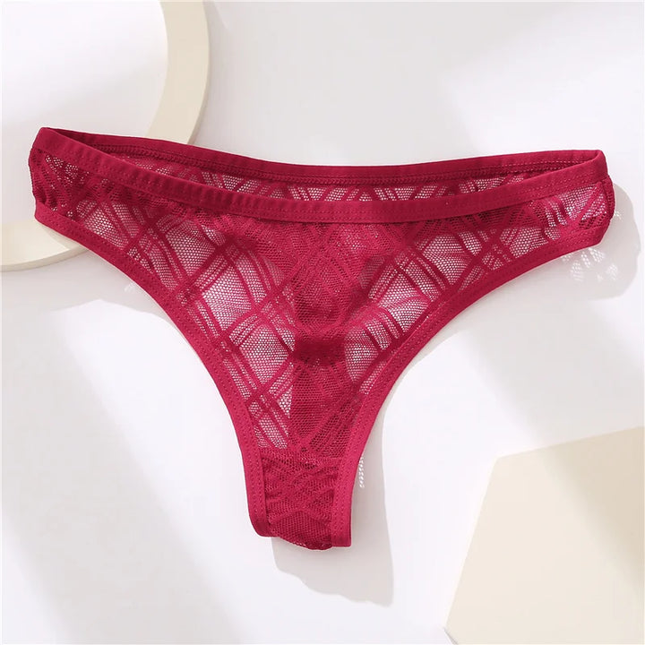 Sexy Mesh Women's Thongs Low Rise Waist G-String Female Transparent Panty Hollow Out T-Back Girl Intimate Underwear Lingerie