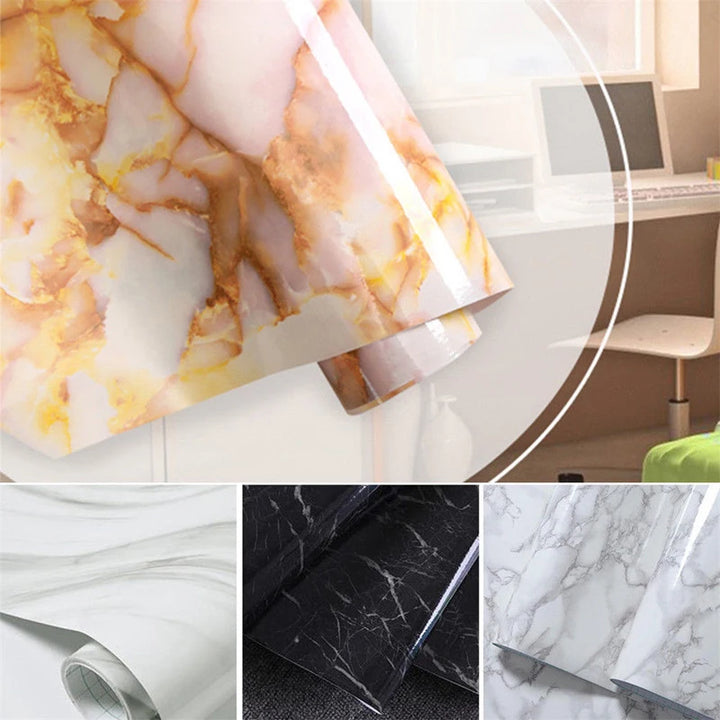 Self Adhesive Marble Effect Contact Paper Film Wall Covering Peel-Stick Decor Wall Stickers Decoration