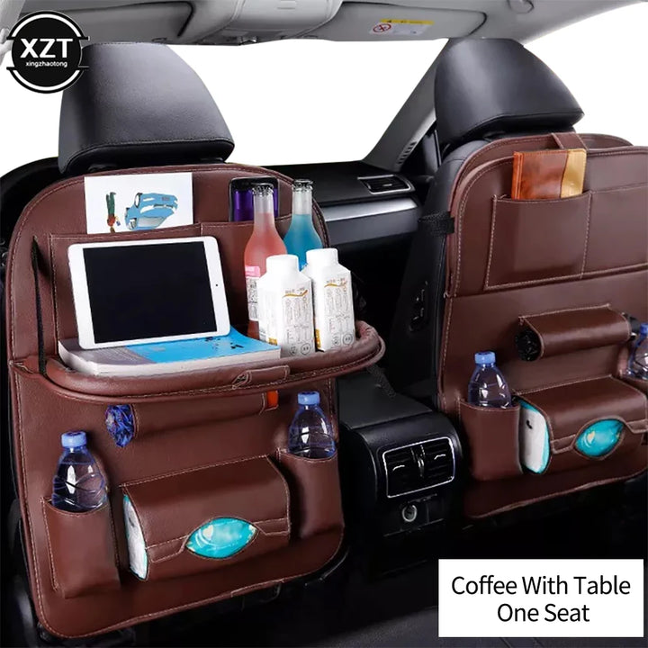 Car Seat Back Organizer Storage Bag Foldable Dining Rack Table Tray Car Storage Organizer Travel Storage Bag Car Accessories