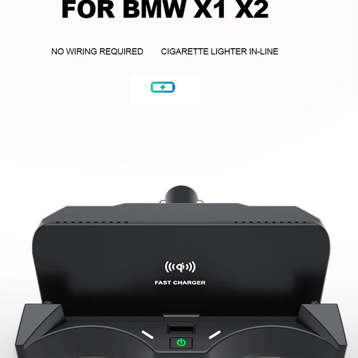 Car Wireless Charger For BMW X1 X2 2016-2021 F39 F48 F49 mobile phone fast charging holder accesorries charging plate