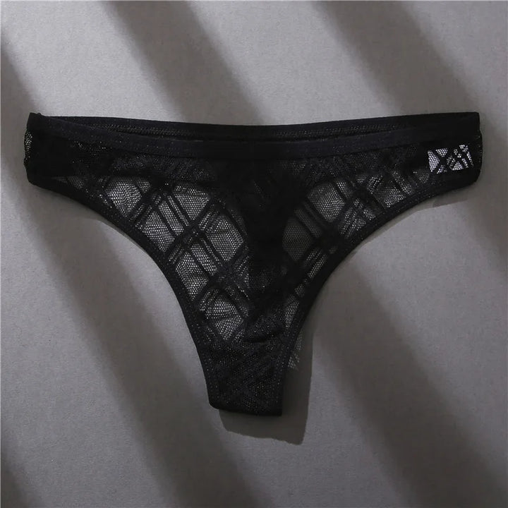 Sexy Mesh Women's Thongs Low Rise Waist G-String Female Transparent Panty Hollow Out T-Back Girl Intimate Underwear Lingerie