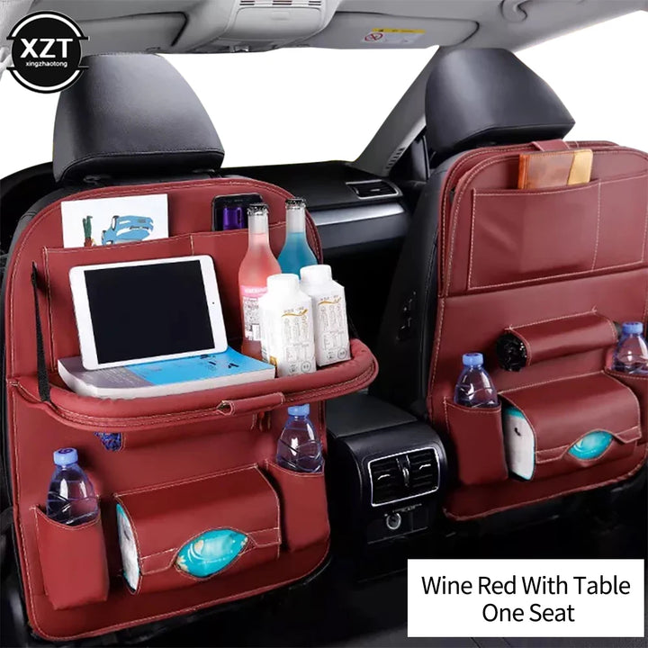 Car Seat Back Organizer Storage Bag Foldable Dining Rack Table Tray Car Storage Organizer Travel Storage Bag Car Accessories