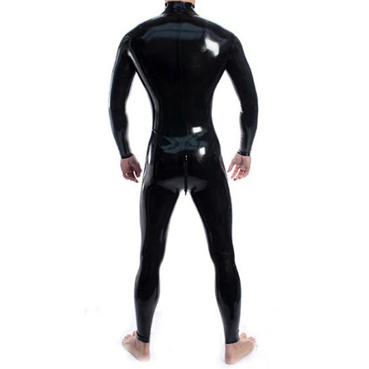 Sexy Black Coverall Bodysuit Adult Latex Rubber Catsuit For Men and Women Unisex Latex Suit Bodysuit No Hood