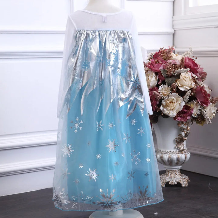 2024 New Elsa Dress Girls Halloween Cosplay Costume Princess Dresses For Kids Christmas Birthday Fancy Party Vestidos Menina