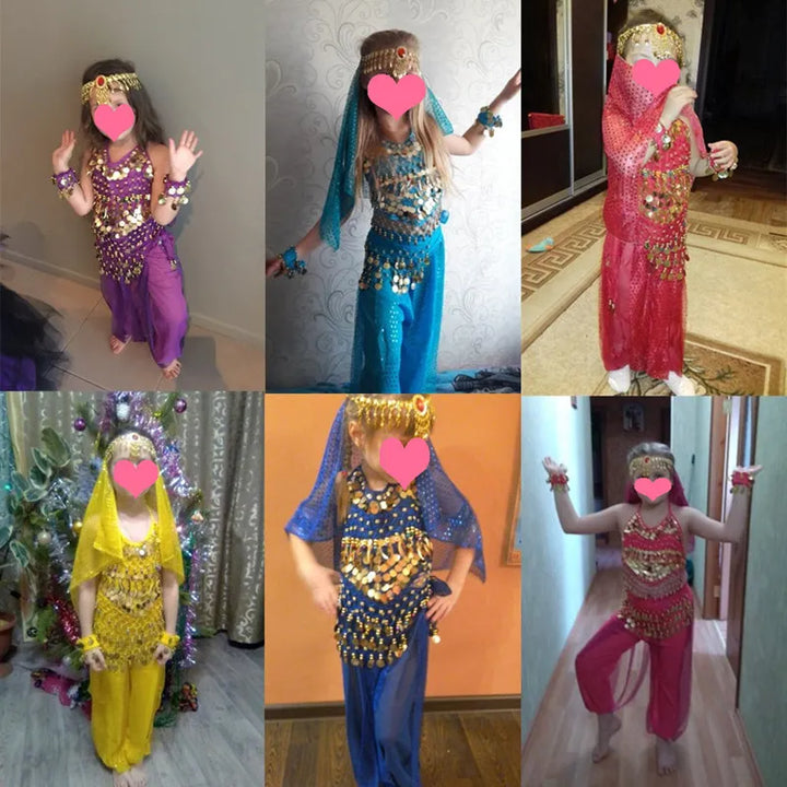 Kids Belly Dance Costumes Set Oriental Dance Girls Belly Dancing India Belly Dance Clothes Bellydance Child Kids Indian 6 Colors