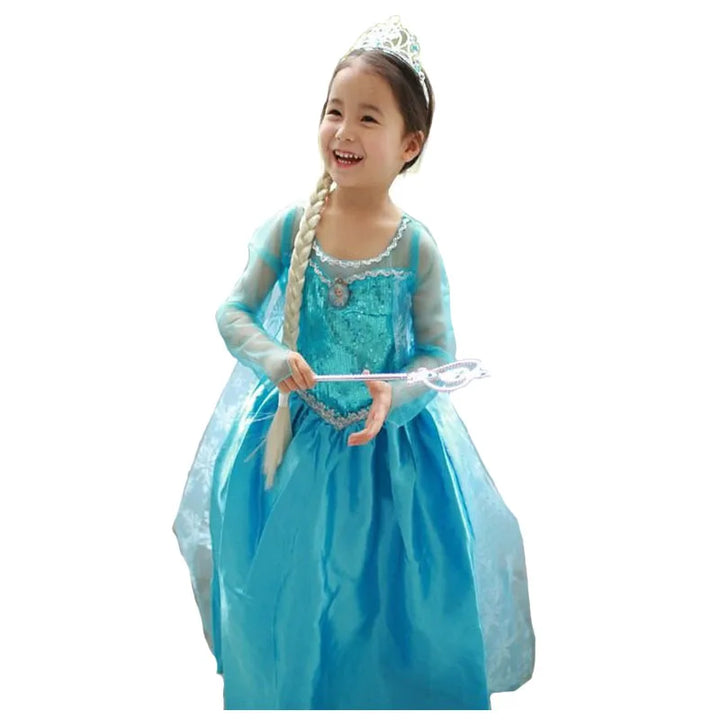 2024 New Elsa Dress Girls Halloween Cosplay Costume Princess Dresses For Kids Christmas Birthday Fancy Party Vestidos Menina