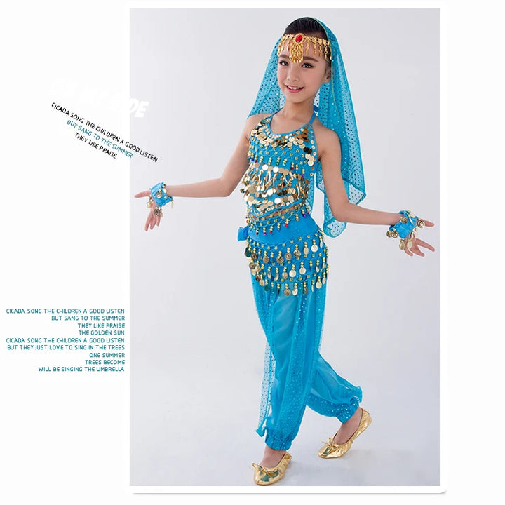 Kids Belly Dance Costumes Set Oriental Dance Girls Belly Dancing India Belly Dance Clothes Bellydance Child Kids Indian 6 Colors