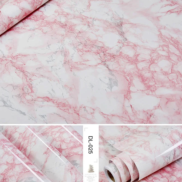 Modern Marble Wall Stickers Bathroom Waterproof Kitchen Oilproof Bar Counter Decorative Film Self-Adhesive Furniture Wallpaper