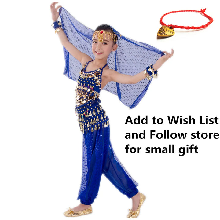 Kids Belly Dance Costumes Set Oriental Dance Girls Belly Dancing India Belly Dance Clothes Bellydance Child Kids Indian 6 Colors