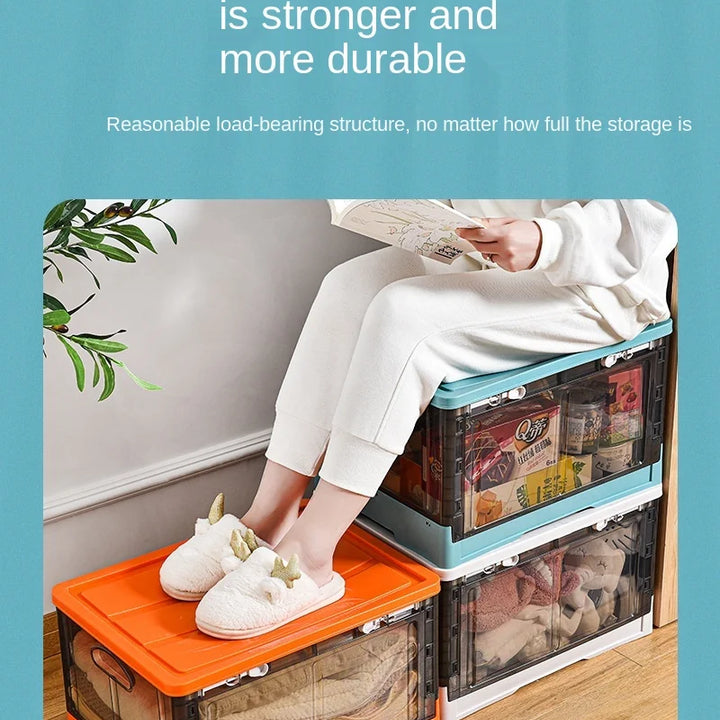 Foldable storage box, clothes storage artifact, household clothes, books, plastic storage box