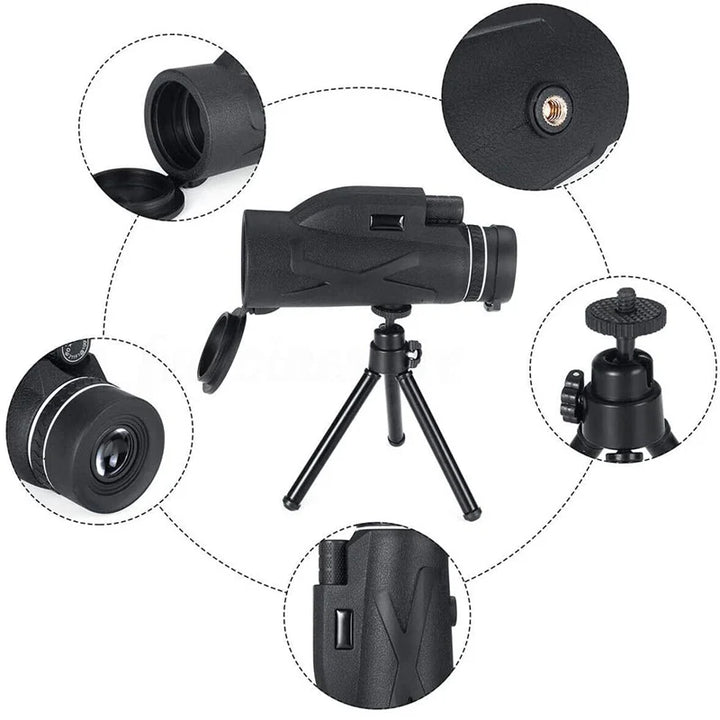 Monocular 80x100 HD Zoom Telescope Night Vision Scope with Phone Holder&Telescopic Tripod Monoculars Optical Lens Telescope