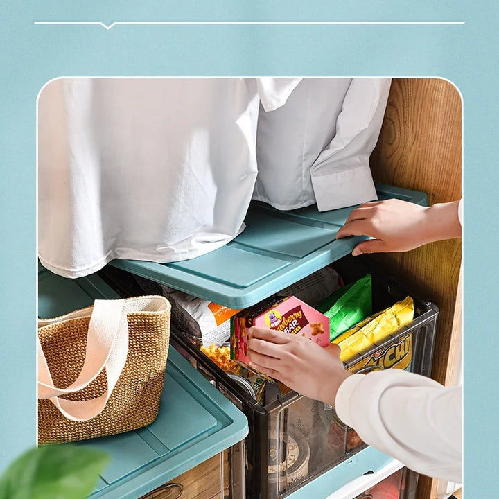 Foldable storage box, clothes storage artifact, household clothes, books, plastic storage box