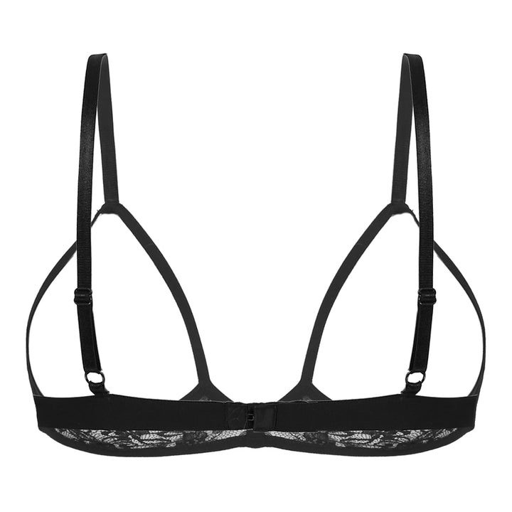 Womens Sheer Floral Lace Open Cups Bra Wireless Bra Adjustable Straps Unlined Bralette Sexy Lingerie Underwear Woman Bras Tops