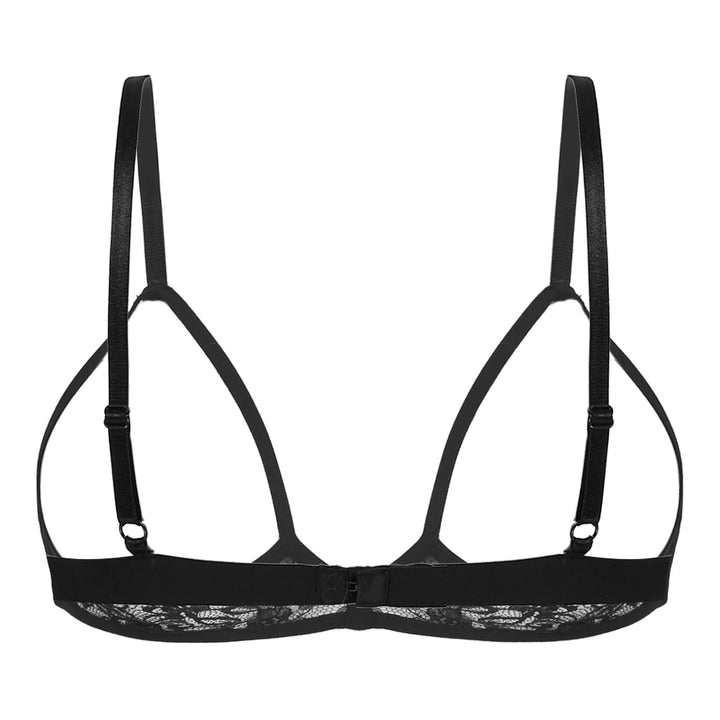 Womens Sheer Floral Lace Open Cups Bra Wireless Bra Adjustable Straps Unlined Bralette Sexy Lingerie Underwear Woman Bras Tops